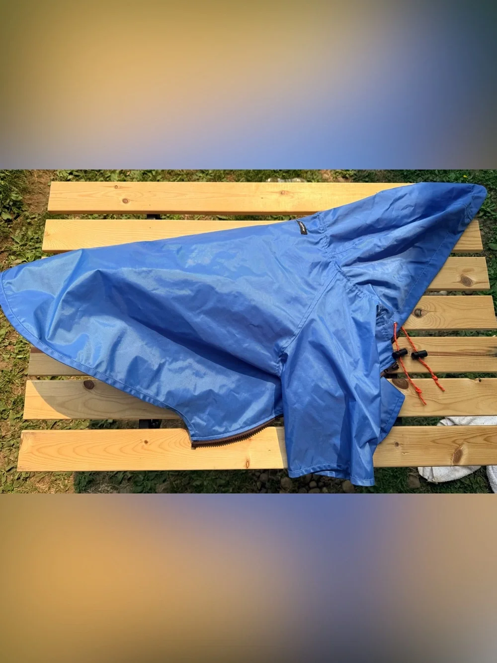 Wagwear Dog Rain Jacket Coat w/Hood & Leg Blue Slicker Raincoat Waterproof Sz 24